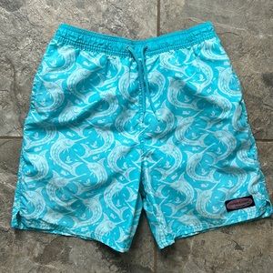 Vineyard Vines Kids Swim Trunks - Blue and White